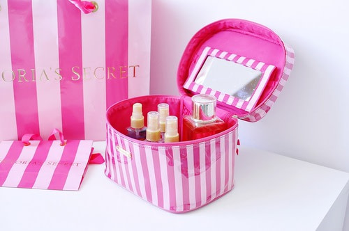 Victoria's Secret Cosmetic Case with Bottles